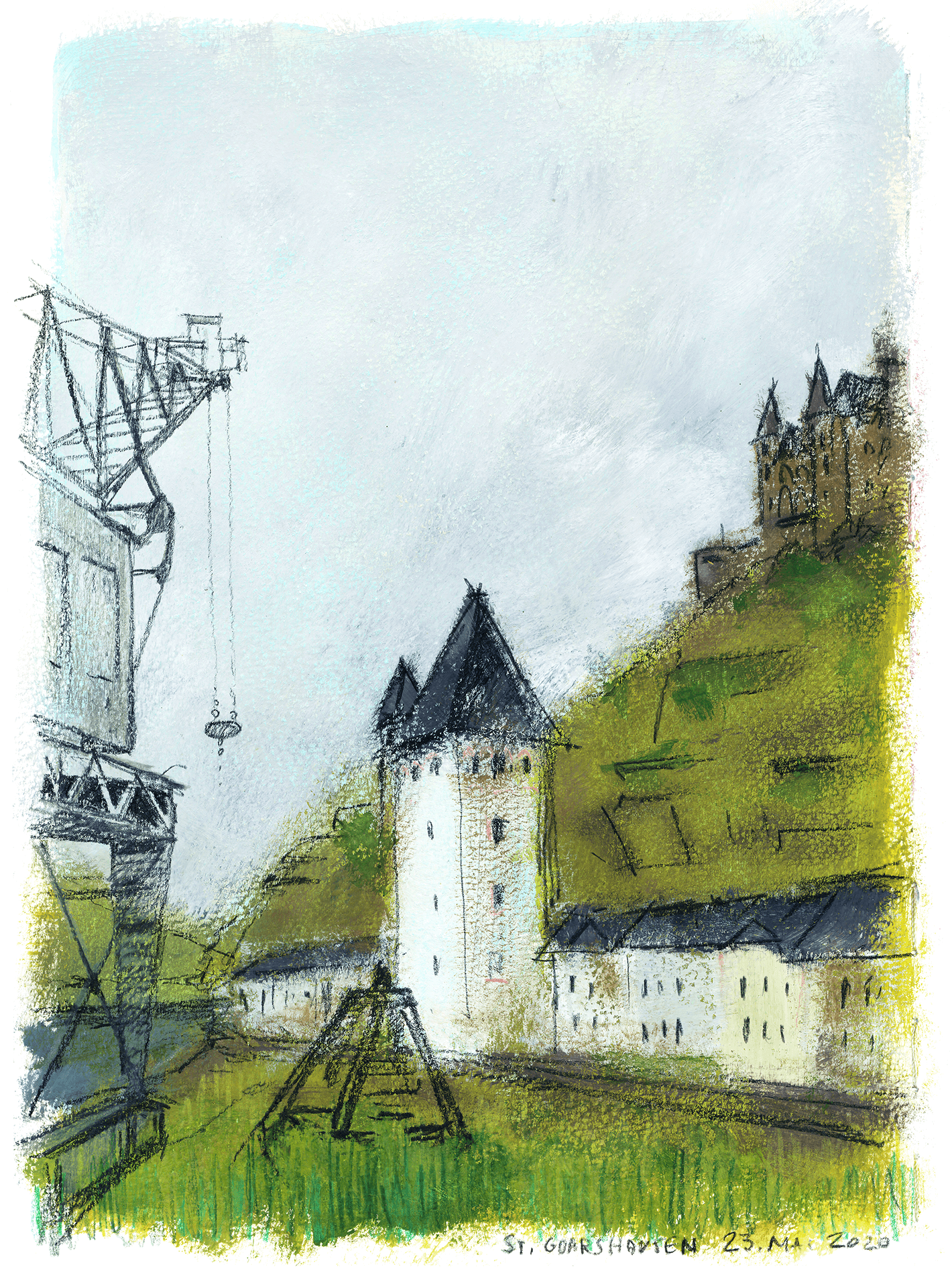 Ladekran, Turm und Burg Katz